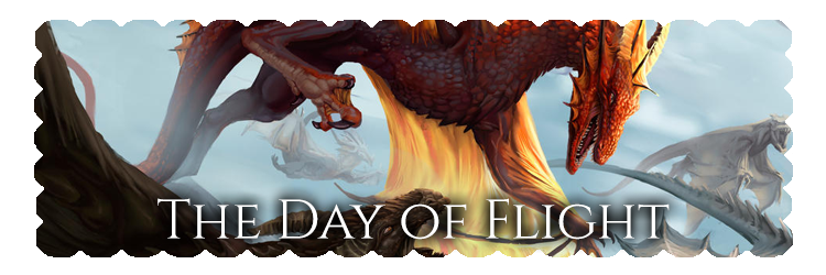 The Day of Flight banner featuring dragons