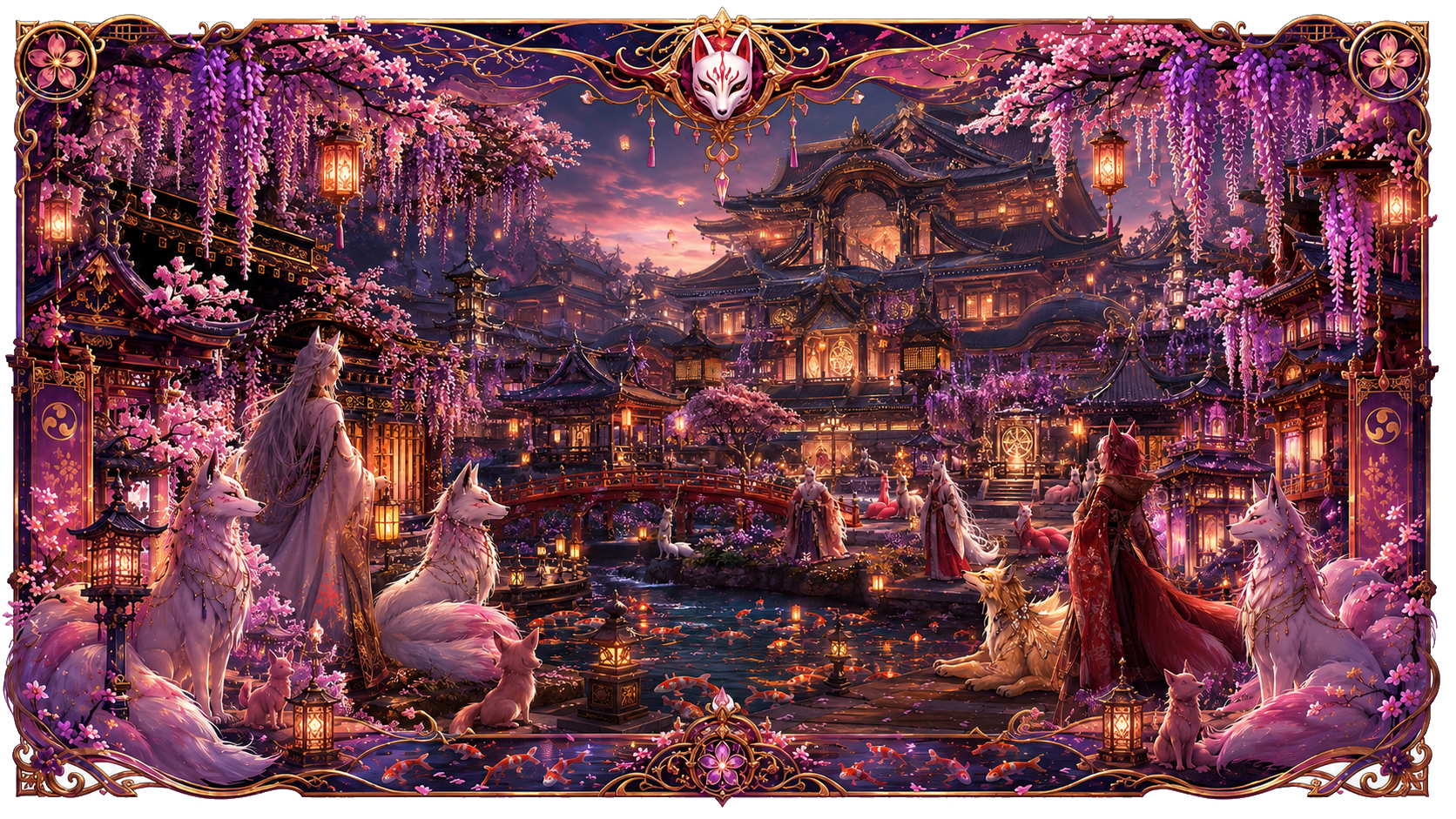 The Fushimi Clan estate with foxes and kitsune